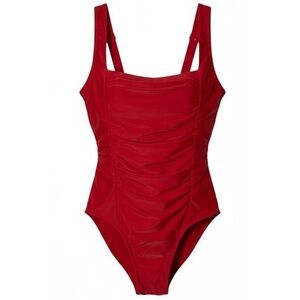 Universal Standard The Square Neck Swimsuit Baywatch Red Size M 18/20 NWT